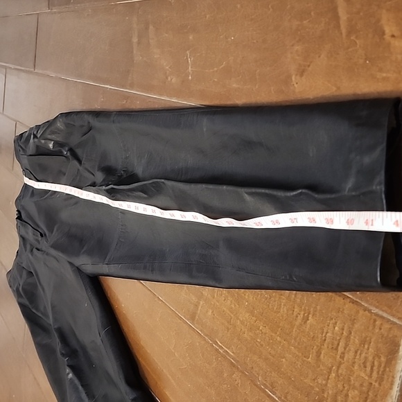 Licole Womens Vintage High Waisted Pleated Black Genuine Leather Pants Trousers - Picture 10 of 16